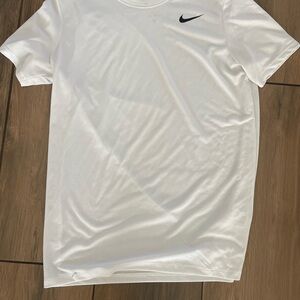 Nike White Dri-FIT Crew Neck T-Shirt